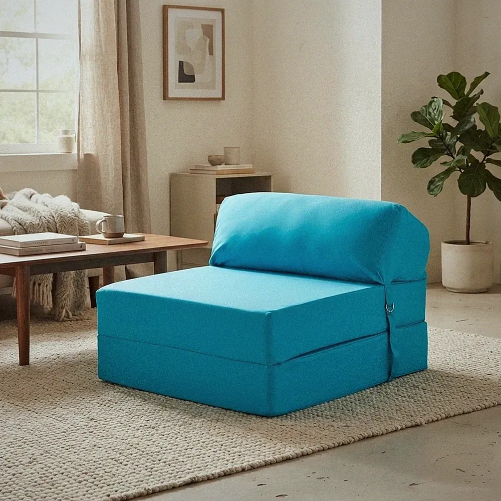Stilvoller faltbarer Z Bed Chair - wasserabweisendes & ergonomisches türkisfarbenes Design
