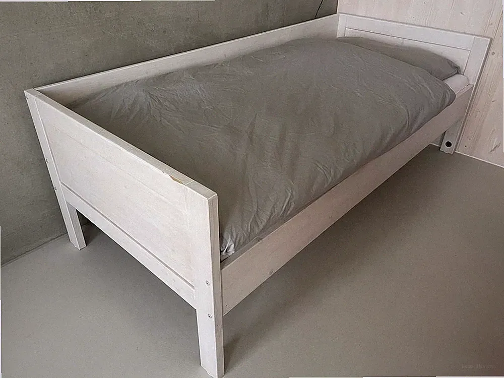 Stockbett massivholz iwelo weiß lasiert