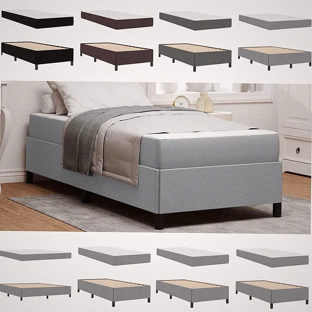 Stoff Boxspringbett mit Matratze Lattenrost Bettgestell Schlafzimmerbett Rahmen