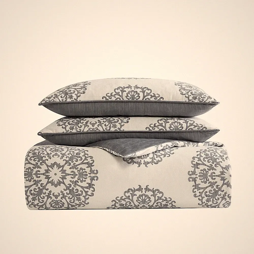 Stone Cottage Queen-Bettbezug-Set, wendbar, Baumwoll-Satin-Bettwäsche mit