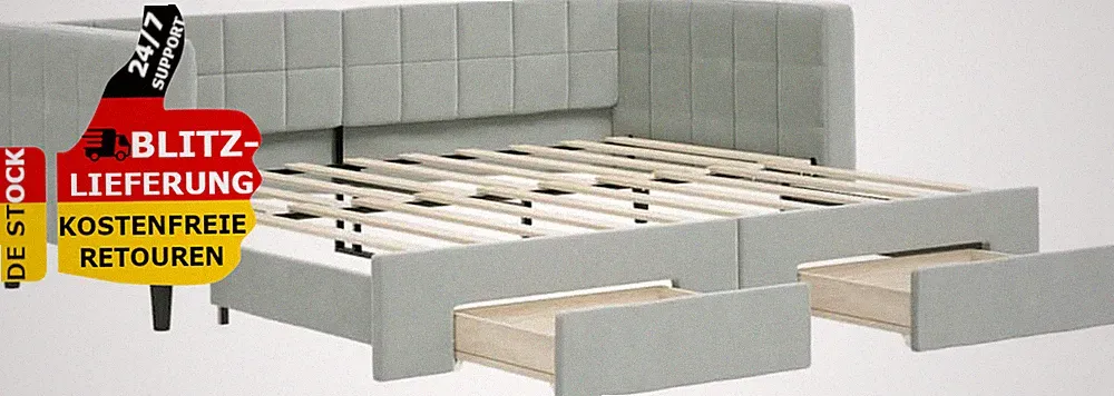 Tagesbett Ausziehbar Schlafsofa Mit Schubladen Bettsofa Gästebett Bett