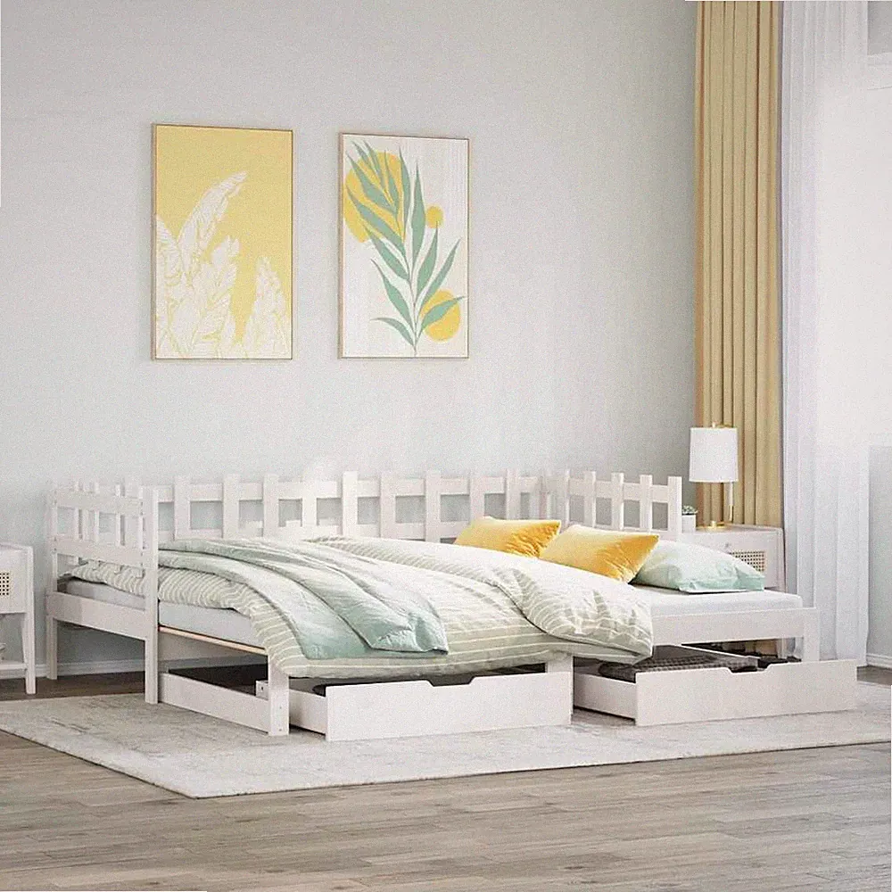 Tagesbett Ausziehbett Gästebett Bettsofa Schlafsofa mit Schubladen vidaXL
