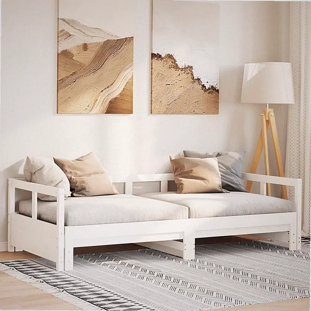 Tagesbett Bett Ausziehbett Gästebett Bettsofa Bettgestell Massivholz vidaXL