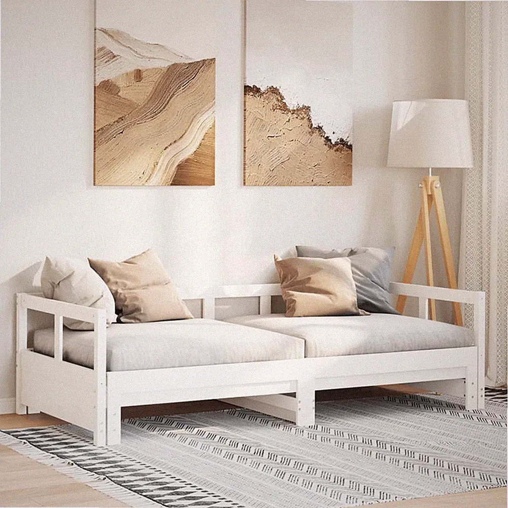 Tagesbett Bett Ausziehbett Gästebett Bettsofa Bettgestell Massivholz vidaXL