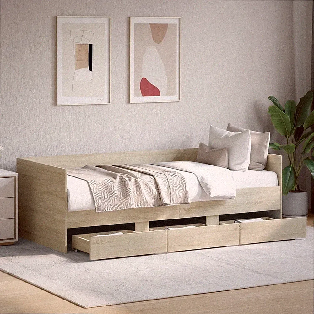 Tagesbett Bettrahmen Bett Doppelbett Einzelbett mit Schubladen ohne Matratze