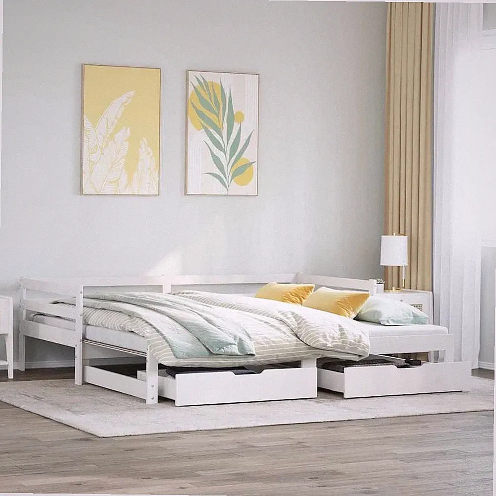 Tagesbett Bettsofa Ausziehbett Schlafsofa Gästebett Schubladen 90x190cm vidaXL