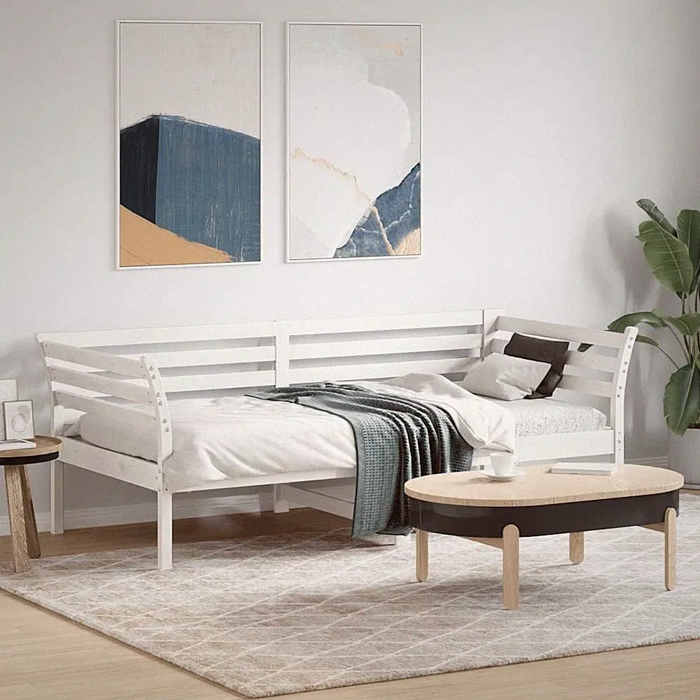 Tagesbett Bettsofa Gästebett Sofa Bett Bettgestell Massivholz Kiefer vidaXL