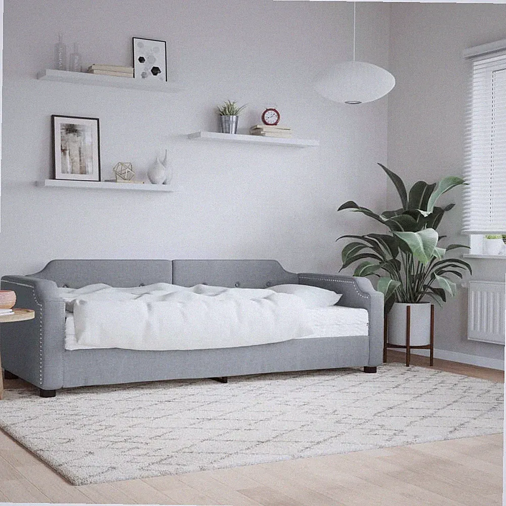 Tagesbett Einzelbett Bettgestell Singlebett Gästebett Bett mit Matratze Stoff
