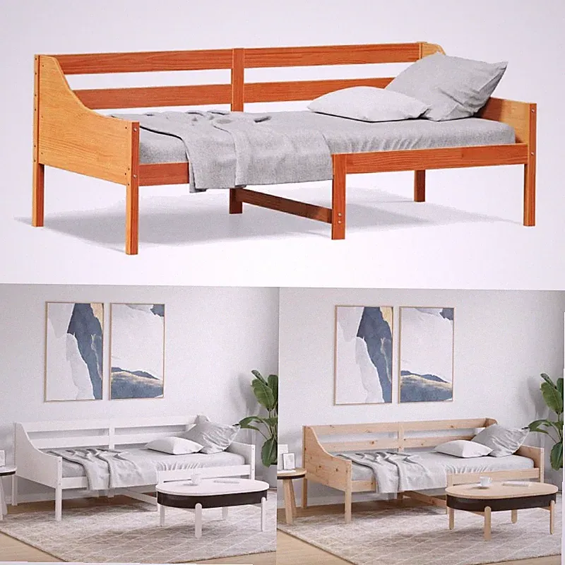 Tagesbett Holzbett Einzelbett Bettgestell Bettrahmen 75-100 cm ohne Matratze