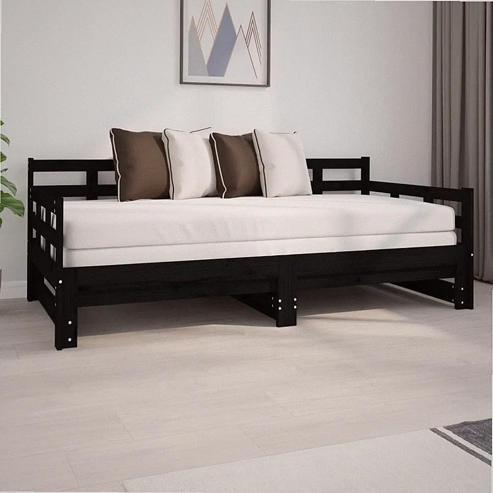 Tagesbett Massivholz Kiefer Ausziehbett Sofabett Sofa mehrere Auswahl vidaXL