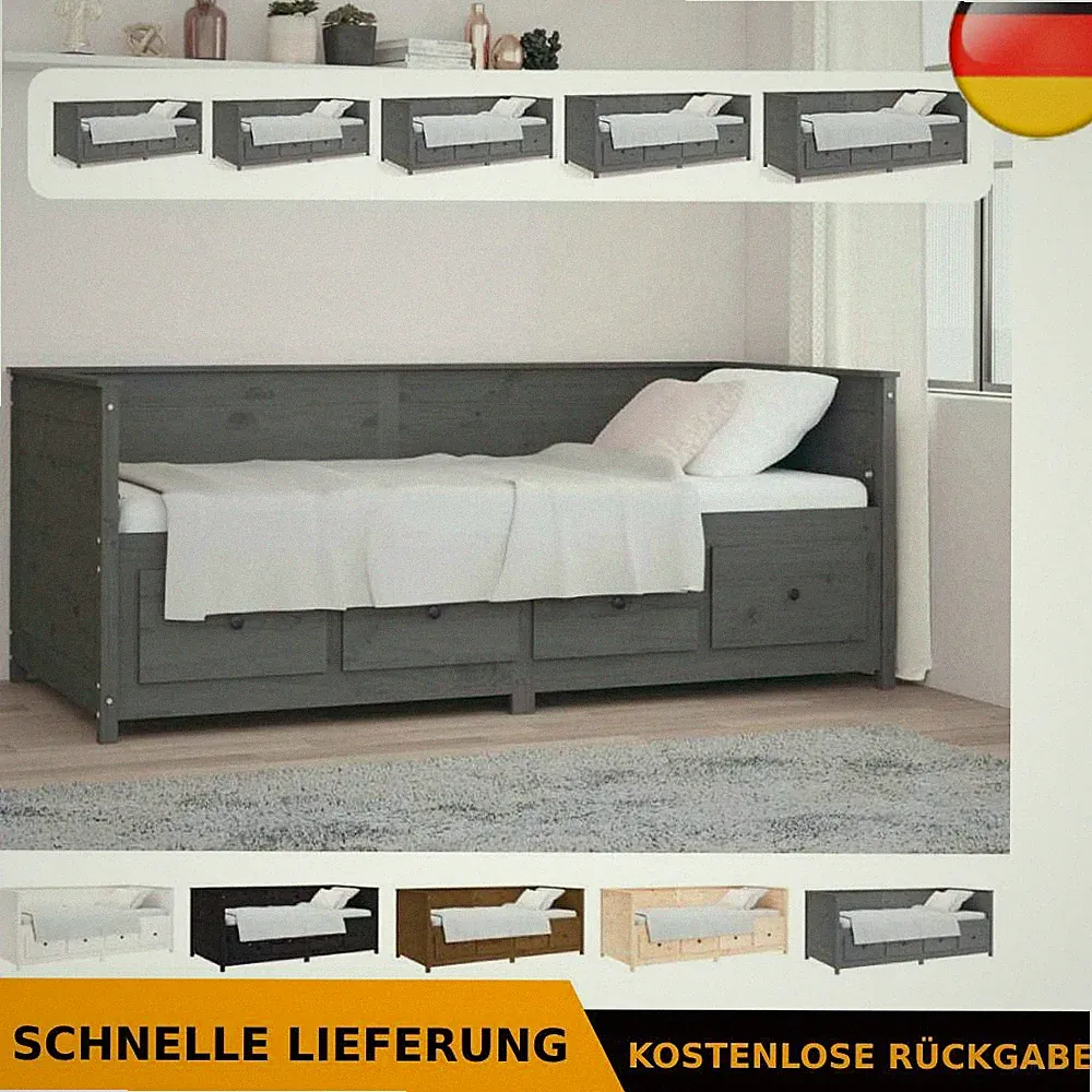 Tagesbett Massivholz Kiefer Gästebett Sofabett Sofa mehrere Auswahl vidaXL