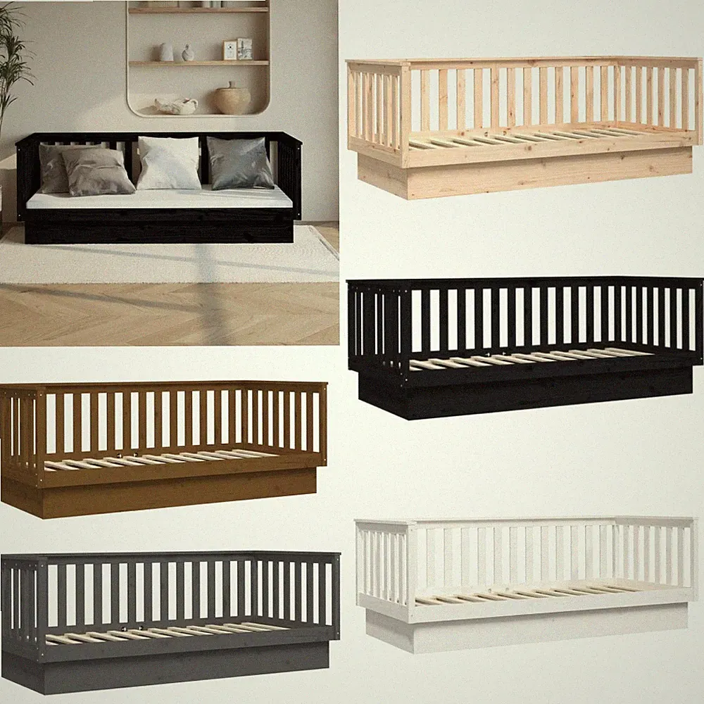 Tagesbett Massivholz Kiefer Sofabett Gästebett Sofa mehrere Auswahl vidaXL