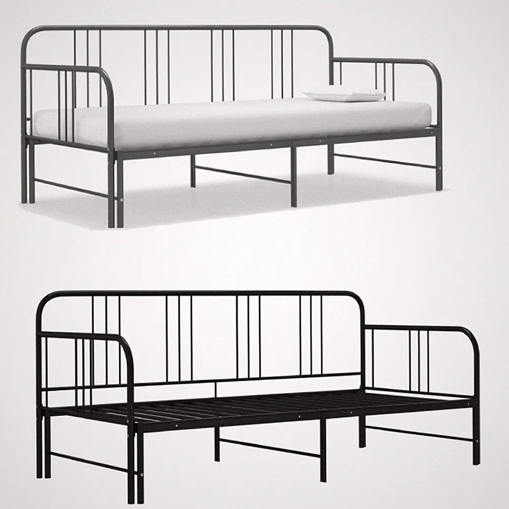 Tagesbett Metallbett Bettgestell Daybed Bettsofa Ausziehbar Einzelbett Metall