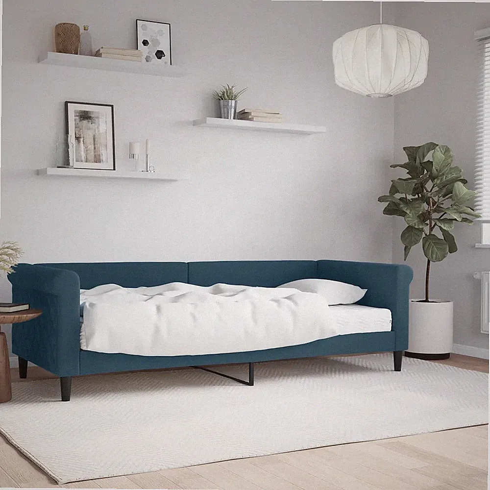 Tagesbett mit Matratze Blau 80x200 cm Samt - ideal für Gästezimmer