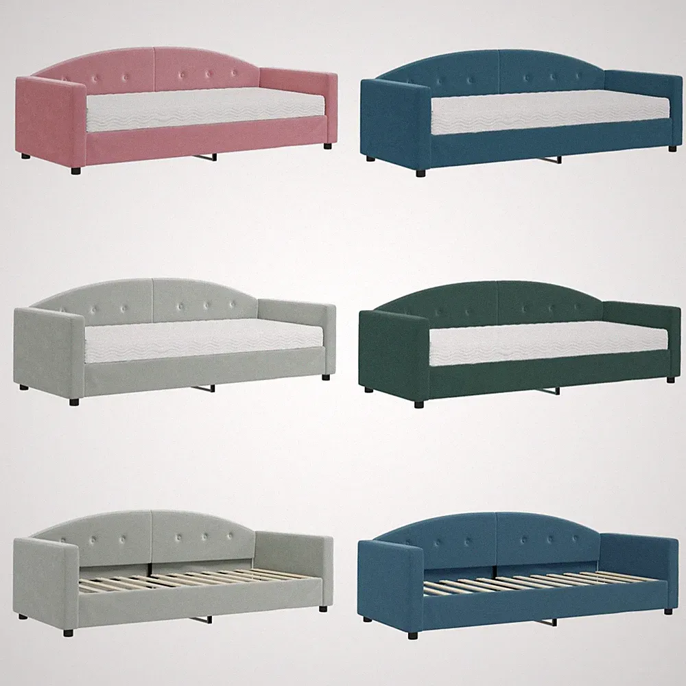 Tagesbett mit Matratze Samt Doppelbett Bettgestell Matratze Tagesbett Schlafsofa