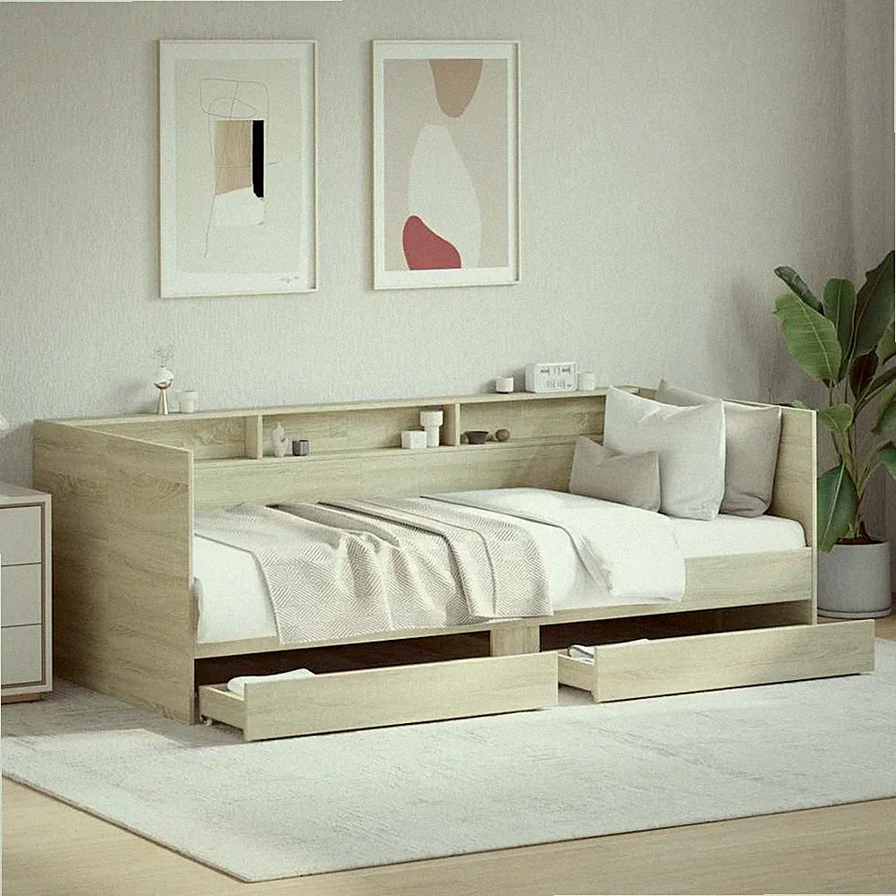 Tagesbett mit Schubladen Gästebett Bettsofa Bettgestell Sofabett Sofa vidaXL