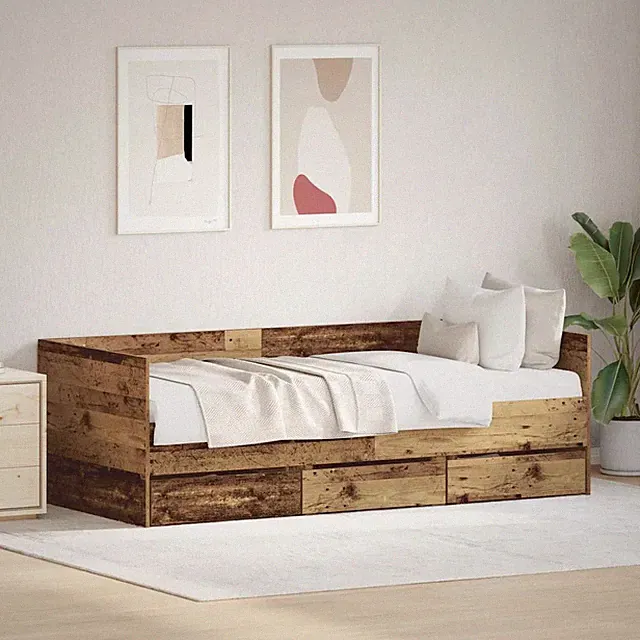 Tagesbett mit Schubladen Gästebett Sofabett Bettgestell Bettsofa Sofa vidaXL