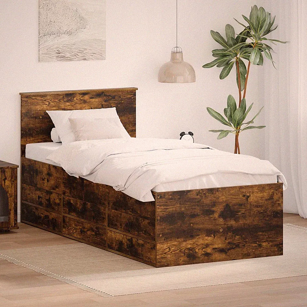 Tagesbett mit Schubladen mit Kopfteil Holzwerkstoff Tagesbettrahmen vidaXL