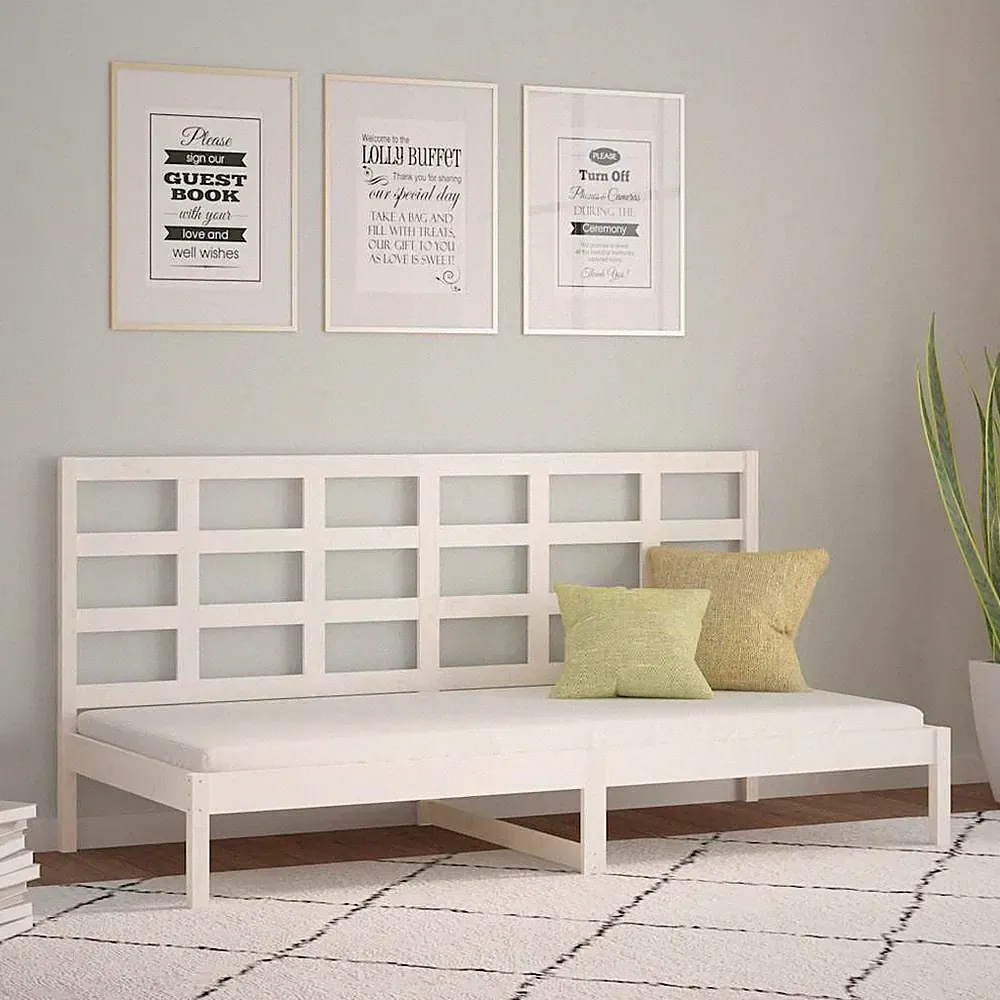 Tagesbett Weiß Massivholz Kiefer Gästebett Sofa Sofabett 80/90x200cm vidaXL