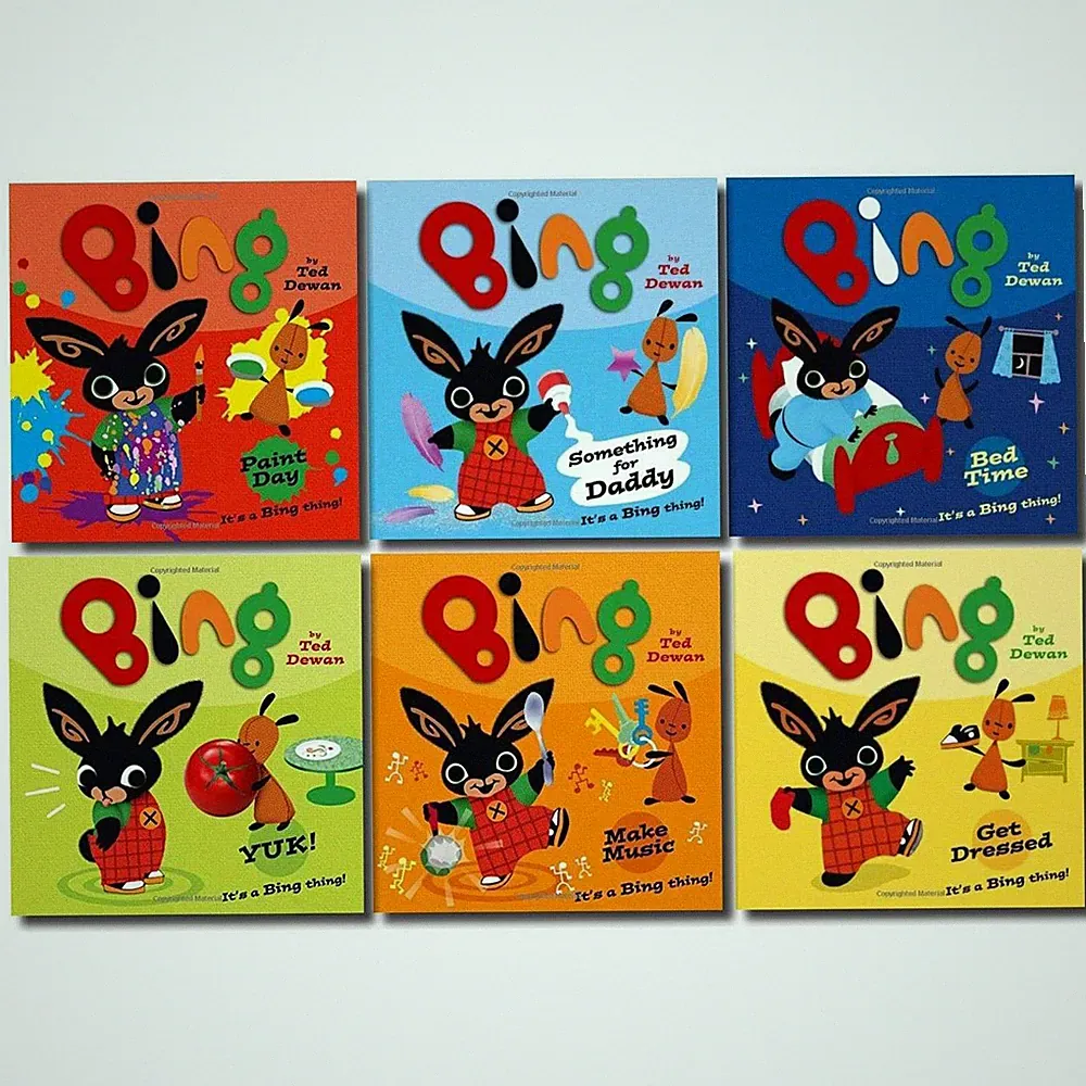 Ted Dewans Bing Bunny Story Collection 6 Books Set Paint Day Bed Time Yuk | Ted