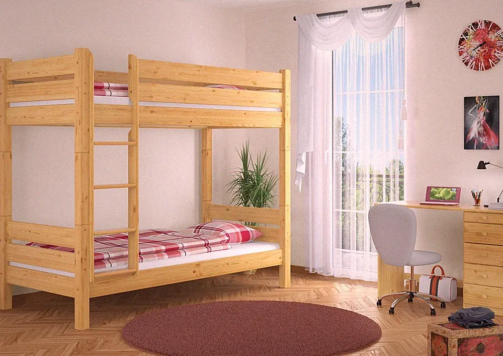 Teilbares Etagenbett 90x200 Kiefer Massiv Nische 100 Zubehör wählbar