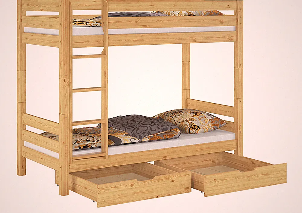 Teilbares Etagenbett Massivholz Kiefer 90x200 Hohes Stockbett Zubehör wählbar