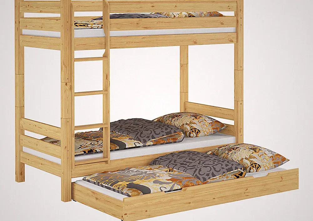 Teilbares Etagenbett Massivholz Kiefer 90x200 Hohes Stockbett Zubehör wählbar