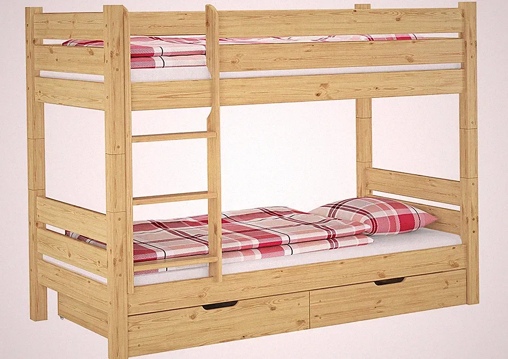 Teilbares Stockbett massiv Kiefer 90x200 Etagenbett Nische 80 cm Zubehör wählbar