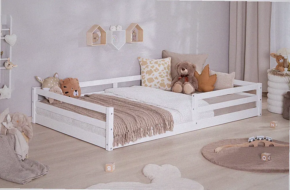 TiCAA Bodenbett „Neo“, Kinderbett, Jugendbett, Schlafzimmer, Kinderzimmer