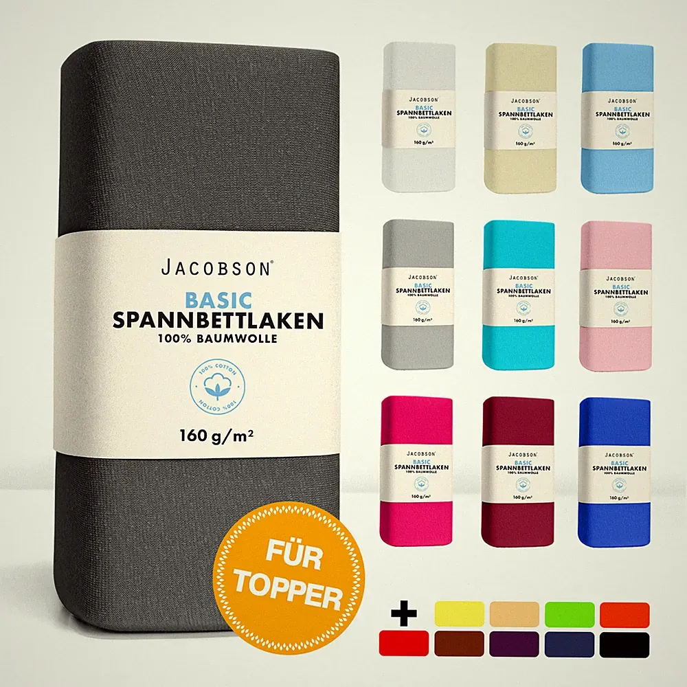 TOPPER Jersey Spannbettlaken Boxspringbett Spannbetttuch 100% Baumwolle Laken
