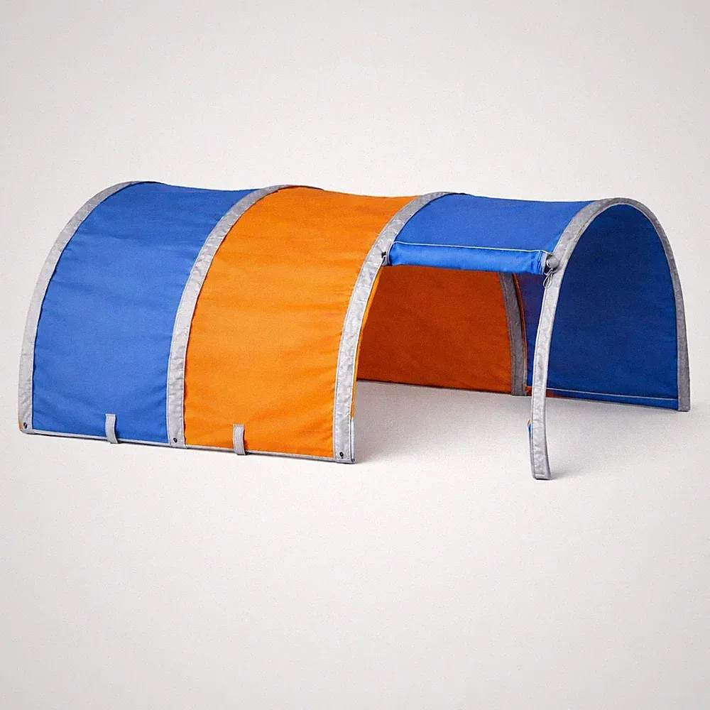 Tunnel für Hochbett Spieltunnel für Kinderbett Tunnelzelt Stockbett Orange Blau