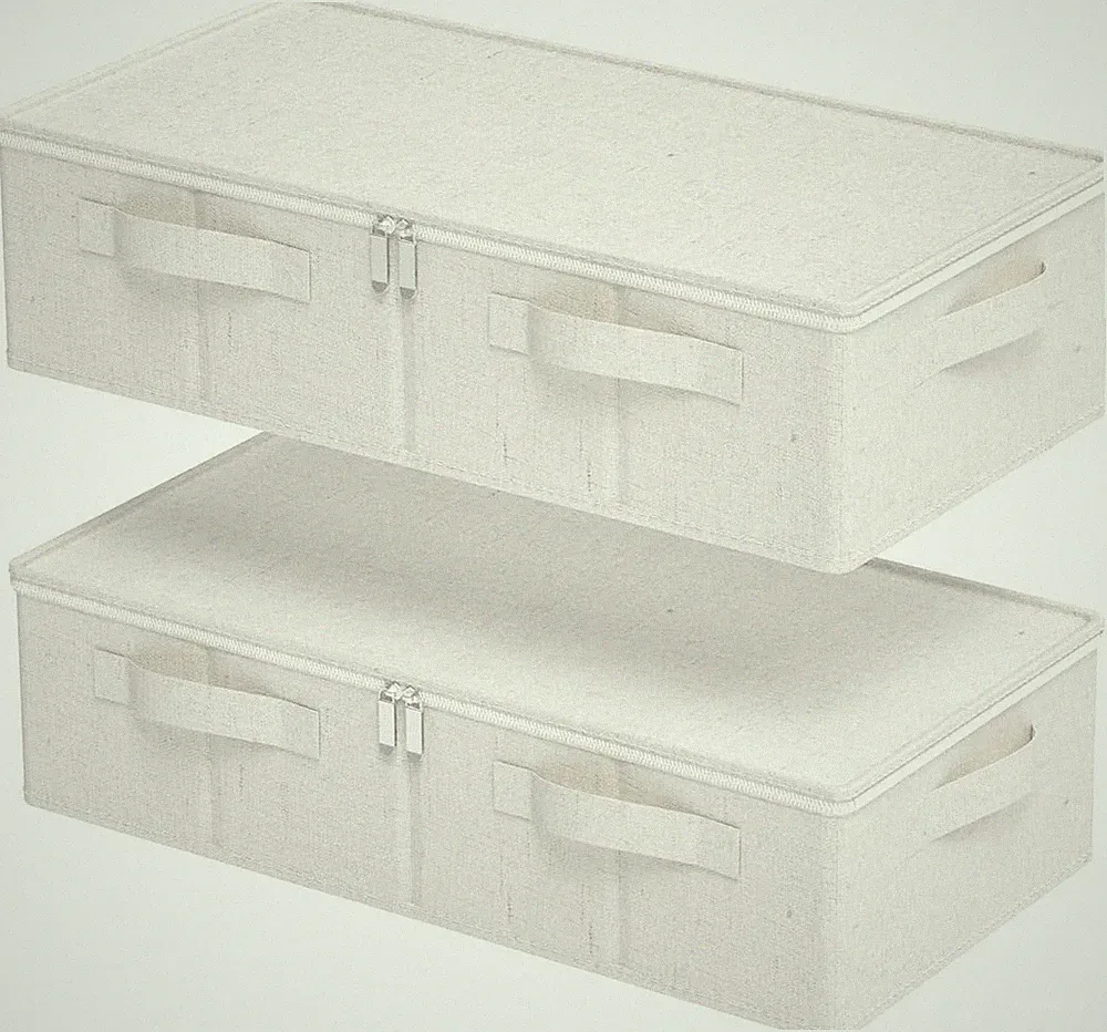 Unterbett Aufbewahrungsbox, Faltbare Tasche für Bettlaken mit Deckel
