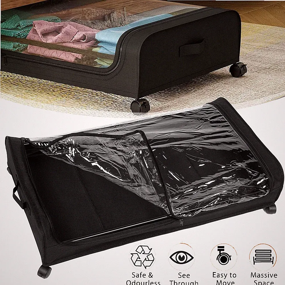 Unterbett Aufbewahrungstasche Unterbettkommode mit Rollen Bettkasten Organizer