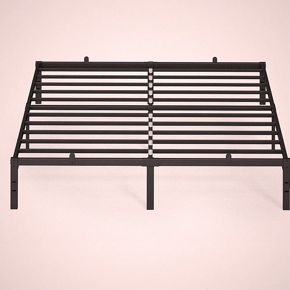 VASAGLE Metallbett 180 x 200 cm mit Stauraum Bettgestell bis 500 kg Schwarz