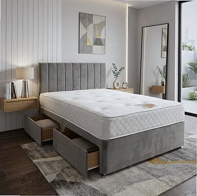 Vertikales Panel Diwanbett | 20 Zoll Kopfteil | 2 Fuß 6, 3 Fuß, 4 Fuß, 4 Fuß 6, 5 Fuß, 6 Fuß