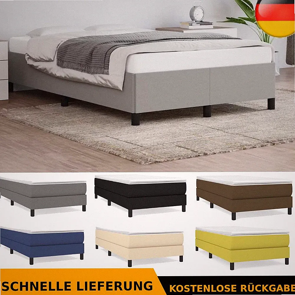 vidaXL Bettgestell Hellgrau 120x190 cm Stoff