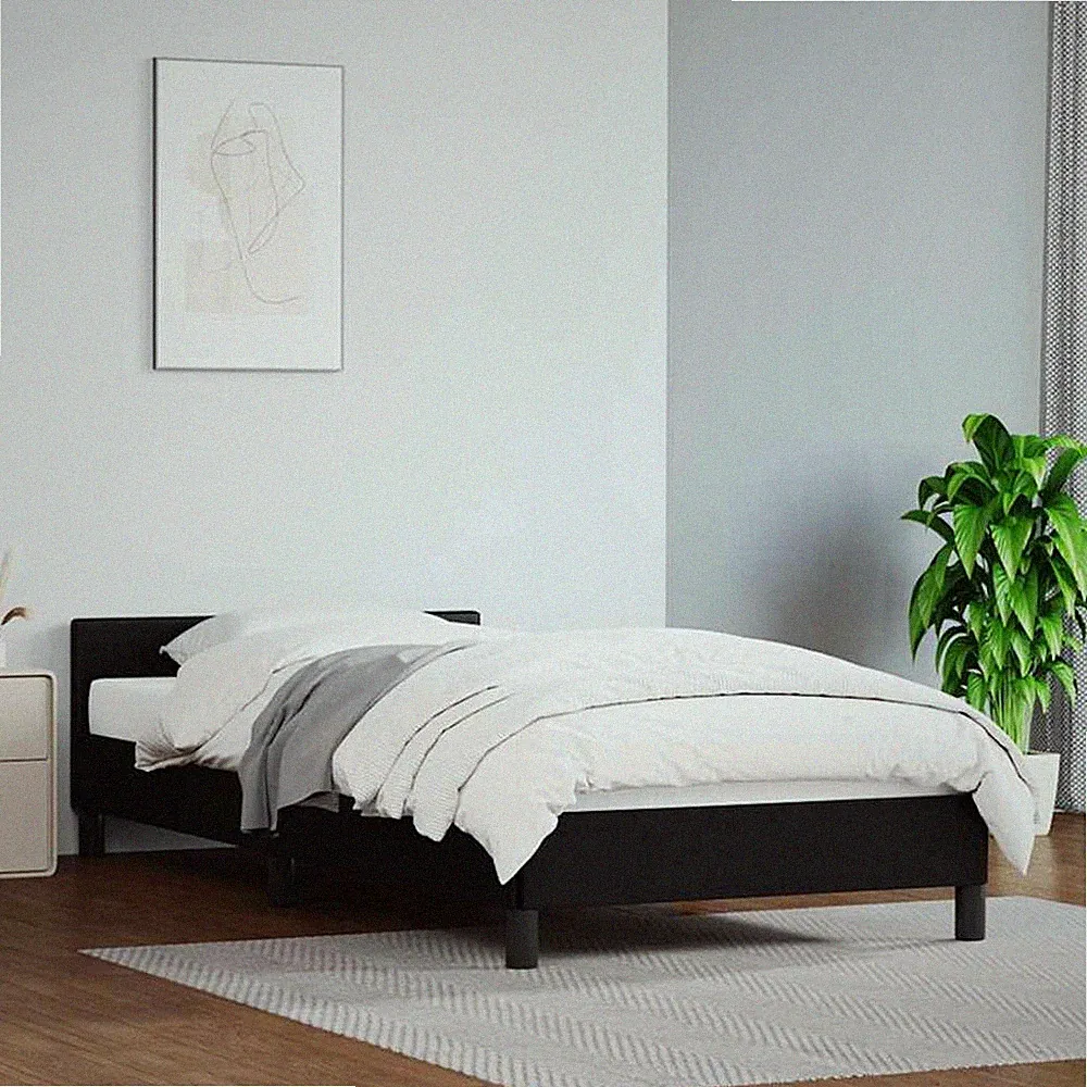 VidaXL Bettgestell Mit Kopfteil Ohne Matratze Schwarz 80x200 Cm