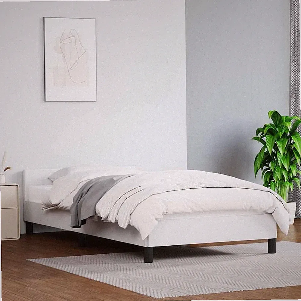 VidaXL Bettgestell Mit Kopfteil Ohne Matratze Weiß 80x200 Cm