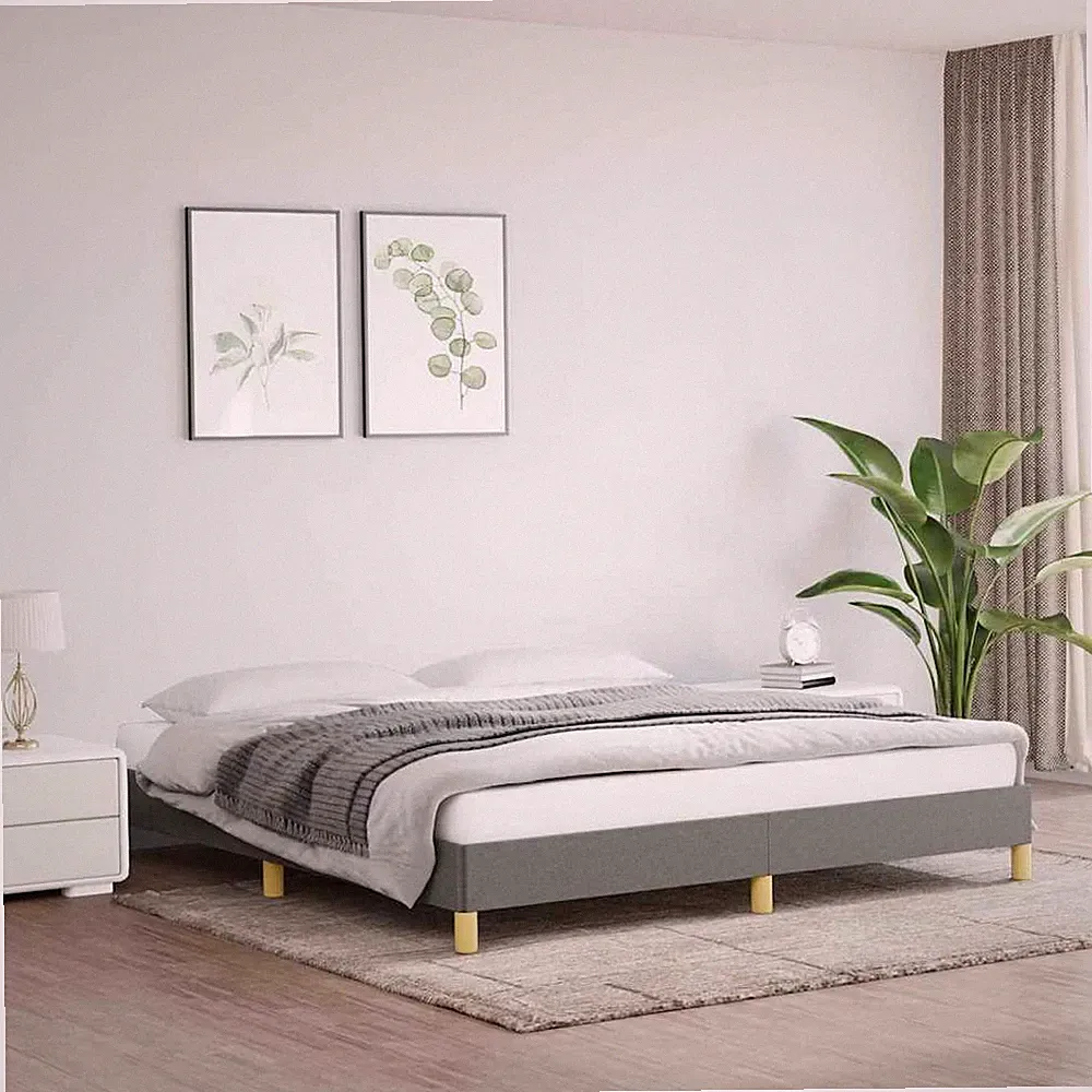 VidaXL Bettgestell Ohne Matratze Dunkelgrau 180x200 Cm Stoff