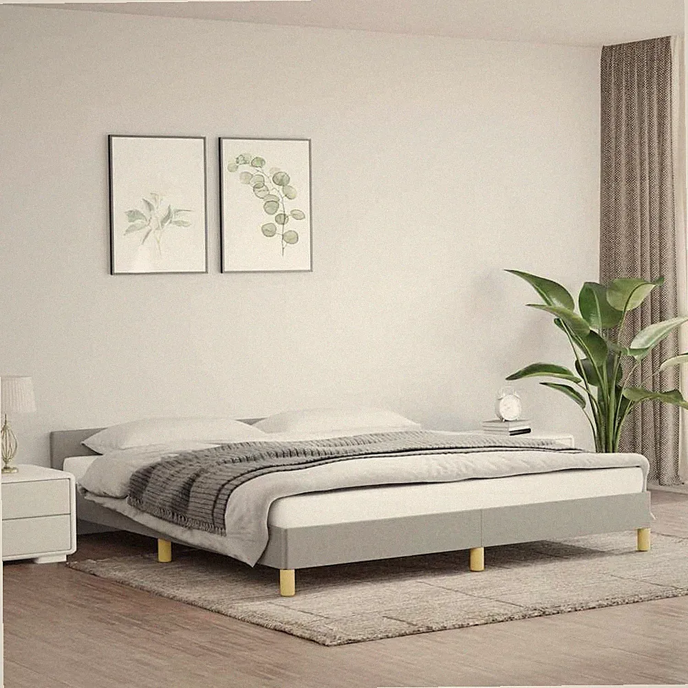 VidaXL Bettgestell Ohne Matratze Hellgrau 180x200 Cm Stoff