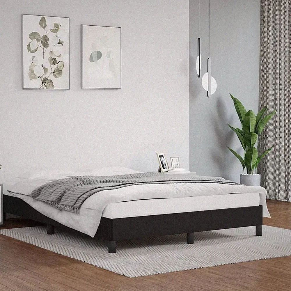 VidaXL Bettgestell Schwarz 140x200 Cm Kunstleder