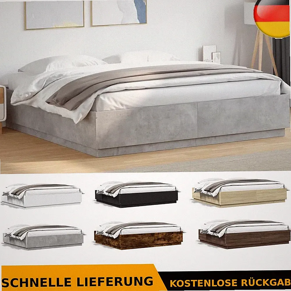 vidaXL Bettgestell Weiß 160x200 cm Holzwerkstoff