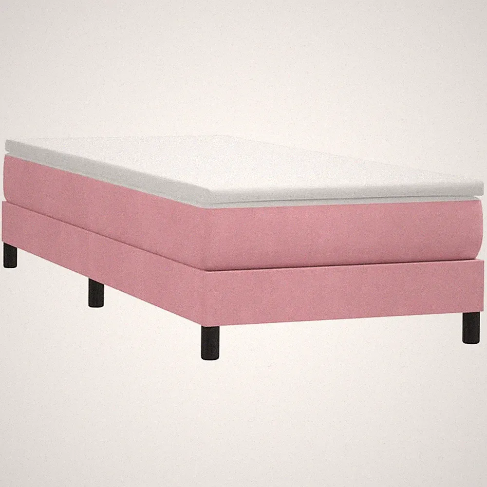vidaXL Boxspringbett ohne Matratze, Rosa, 100 x 210 cm, Samt