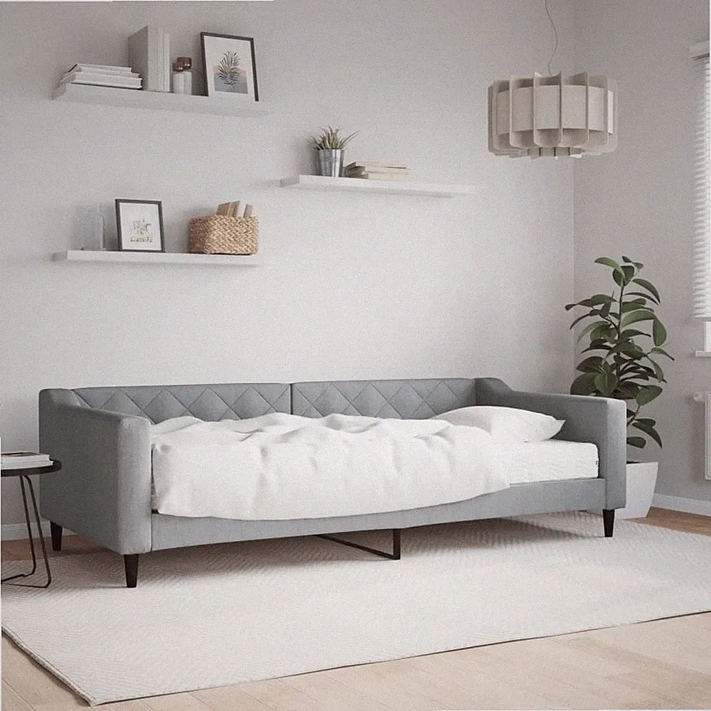 vidaXL Tagesbett Ausziehbar Hellgrau 80x200 cm Stoff