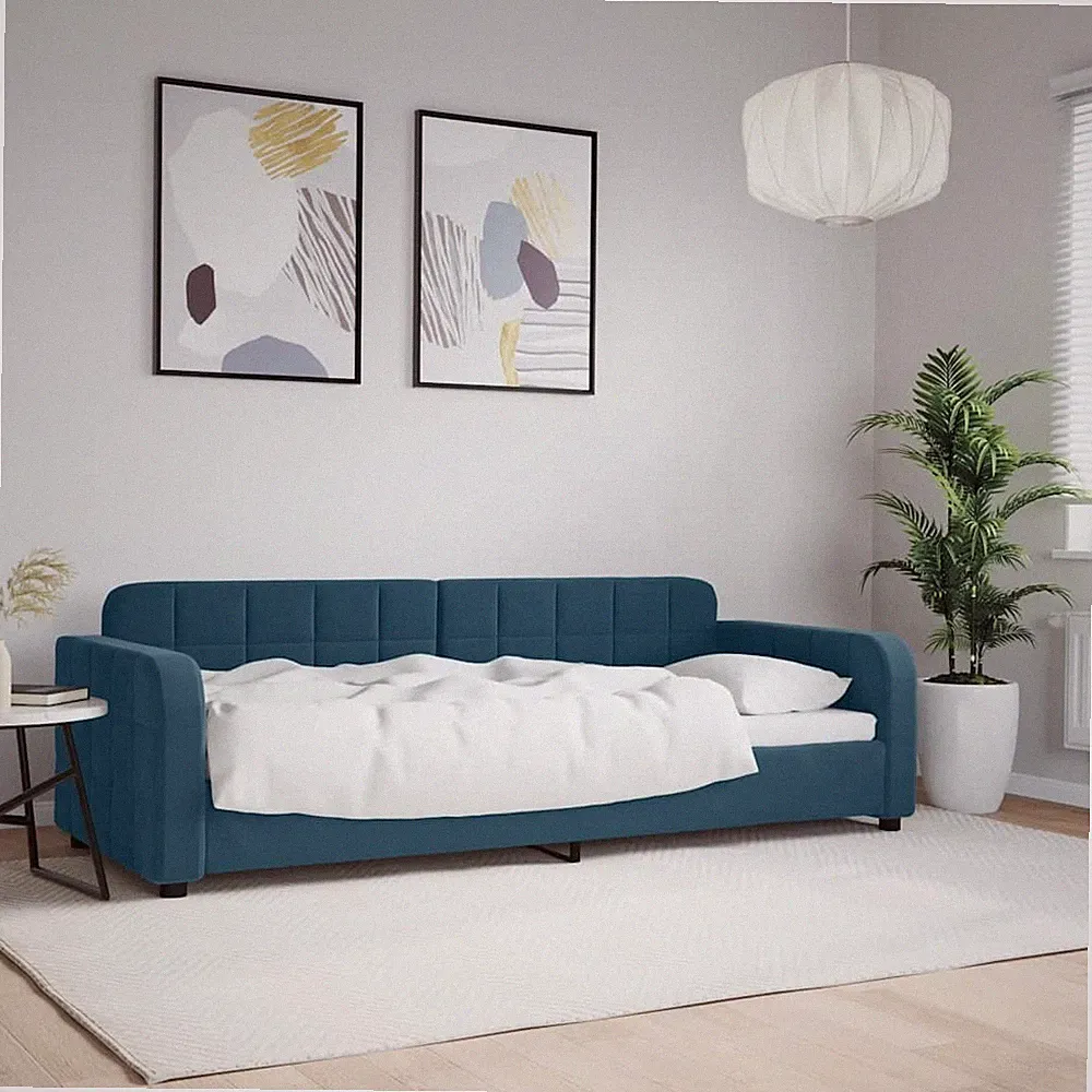 vidaXL Tagesbett, Blau, 80 x 200 cm, Bezug aus Samt