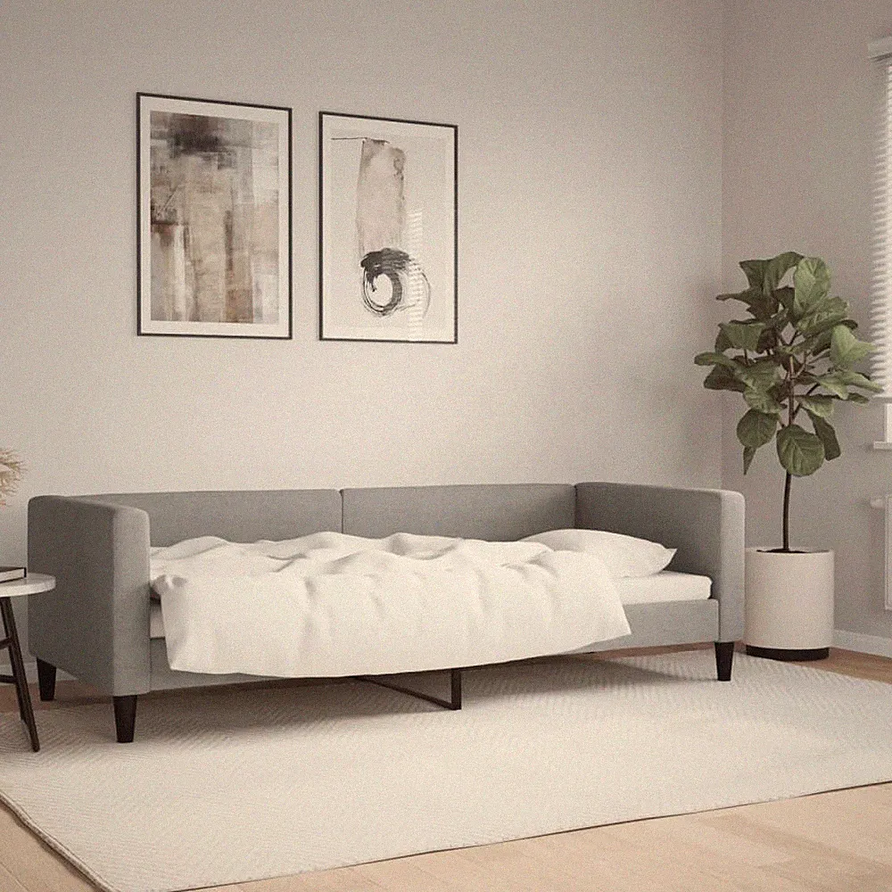 vidaXL Tagesbett, Hellgrau, 80 x 200 cm, Stoffbezug