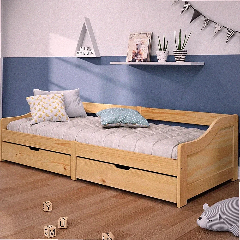 vidaXL Tagesbett mit 2 Schubladen IRUN 90x200 cm Massivholz Kiefer