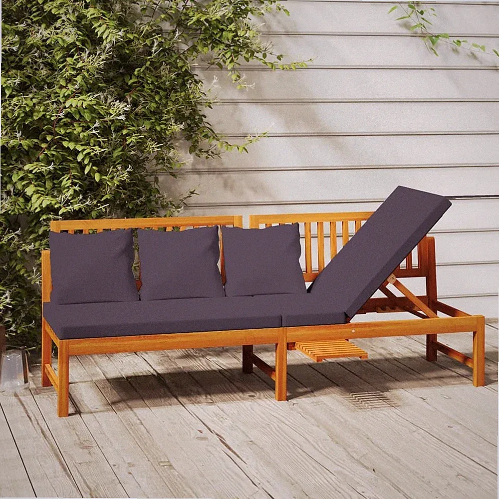vidaxL Tagesbett mit Cremeweißen Kissen 200x60x75 cm Massivholz Akazie