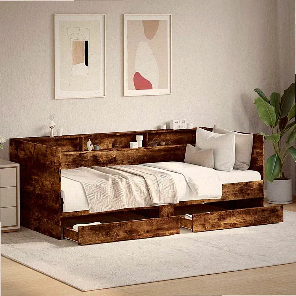 vidaXL Tagesbett mit Schubladen, ohne Matratze, 90 x 190 cm