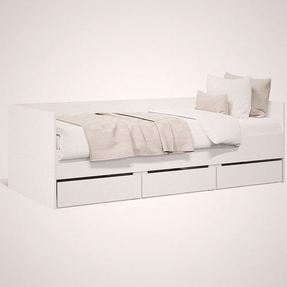 vidaXL Tagesbett mit Schubladen ohne Matratze Weiß 100x200 cm